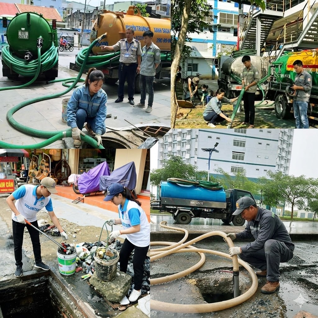 Hút bể phốt định kỳ bảo vệ hệ thống tự hoại